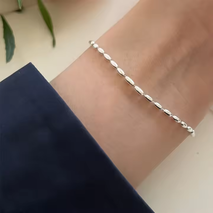 Collares de Plata S925 Minimalistas Diseño Elegante de Superposición con Cuentas de Sésamo y Cuentas de Abullón Ideal para Mujeres Mayores de 8 Años - 1