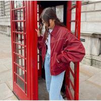 Chaqueta Bomber de Cuero para Mujer Arayas Casuales con Cremallera Chaquetas de Manga Larga Sueltas con Borla Moda 2024 - details 17