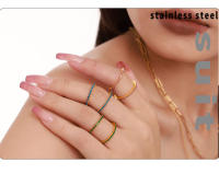 Accesorios estético de anillo de Dedo Fino para Mujeres exquisitas Joyas de Boda de anillo de Arco Iris de ZIRCON para Mujeres - details 2
