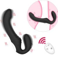 Consolador masajeador de próstata Anal sin tirantes para mujer, vibrador doble femenino, punto G, Juguetes sexuales para adultos, pareja, 10 velocidades - details 17