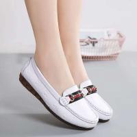 Zapatos de cuero de mujer suaves, informales, con fondo plano, cómodos, para el cuidado diario - details 3