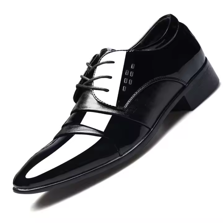 2023 Baolite Zapatos casuales de negocios de cuero puntiagudos formales de fiesta a la moda para hombres - 1
