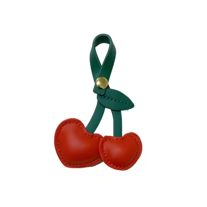 Lindo llavero de cuero PU, llavero de coche de amor, colgador de cuero PU, colgante de bolsa de dibujos animados de moda para hombres - 1