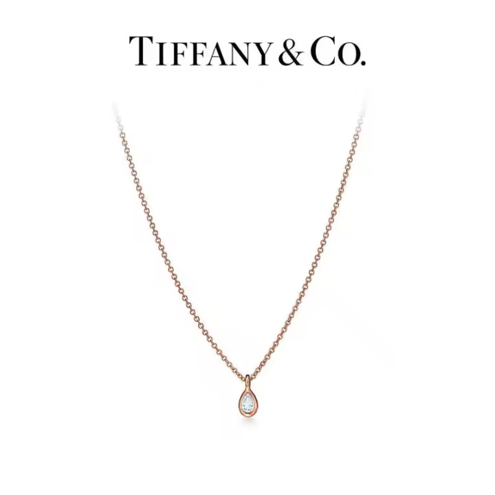 ΤΙΦΑΝΗ ™ Elsa Pérez ®   Diamantes por yarda ™   Collar, collar con colgante en forma de pera con incrustaciones de oro rosa de 18 quilates - 1