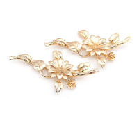 4 Uds. Colgantes de flores de latón de Color platino, suministros para hacer joyas de alta calidad, collar, pendientes, accesorios para mujer - details 26