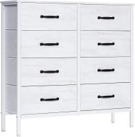 Cómoda con 6 cajones de tela, cómoda de dormitorio blanca, mueble de almacenamiento, muebles de dormitorio, cómoda para cocina, oficina, pasillo, mueble de TV con cajones - details 40