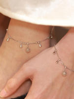 S Pulsera tobillera de plata pura Bestie Bell para mujer, diseño Ins, nicho ligero, nuevo estilo palaciego de alta gama - details 8