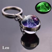 Llavero de Bola de Vidrio de Constelación Luminosa Doble Cara Zodiaco Regalo de Cumpleaños Que Brilla en la Oscuridad para Mujeres - details 3
