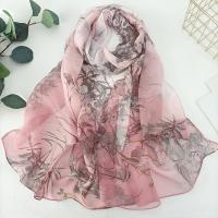 Verde Hierba mujeres elegante gasa Georgette Bandana bufanda verano playa protector solar fino Hijab - details 9