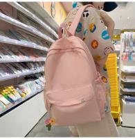Mochila Impermeable de Nylon para Mujer Bolsa de Viaje Femenina Mochila Escolar para Niñas Adolescentes Bolsa de Libros de Color Sólido - details 18