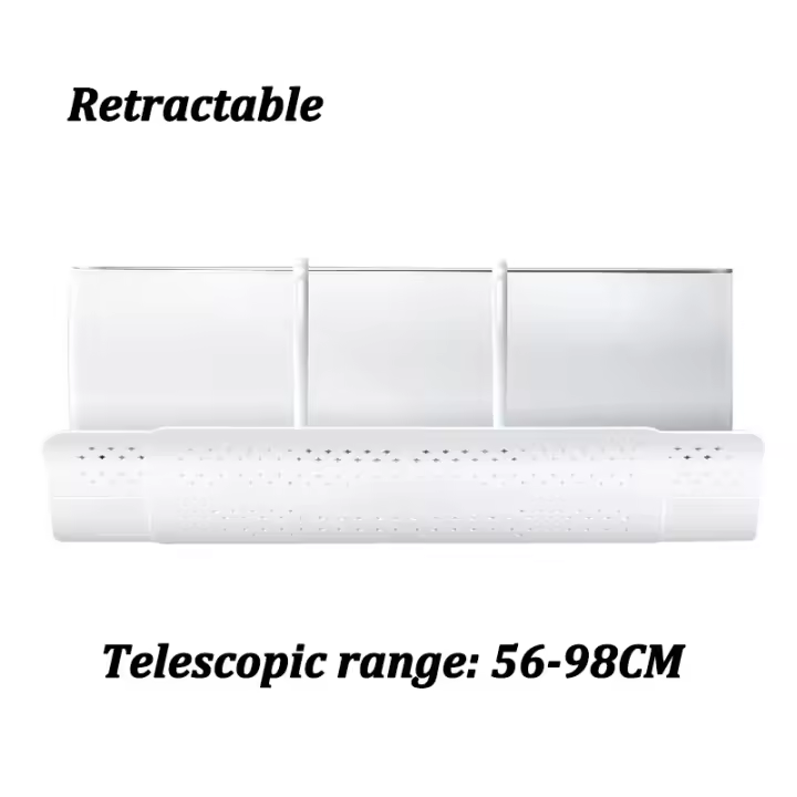 Deflector de viento retráctil para aire acondicionado, cubierta de aire acondicionado tipo colgante para el hogar, Deflector de parabrisas de soplado antidirecto - 1