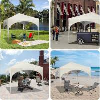 Gazebo Party Tent Gazebo emergente impermeable, protección solar, tela Oxford y estructura de metal 3x3m Beige - details 4