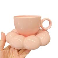 Taza de café de cerámica Macarone Taza de café con Plato Juego de girasol de cerámica nórdica Taza Estilo Ins Taza de avena con leche Decoración de mesa - details 0
