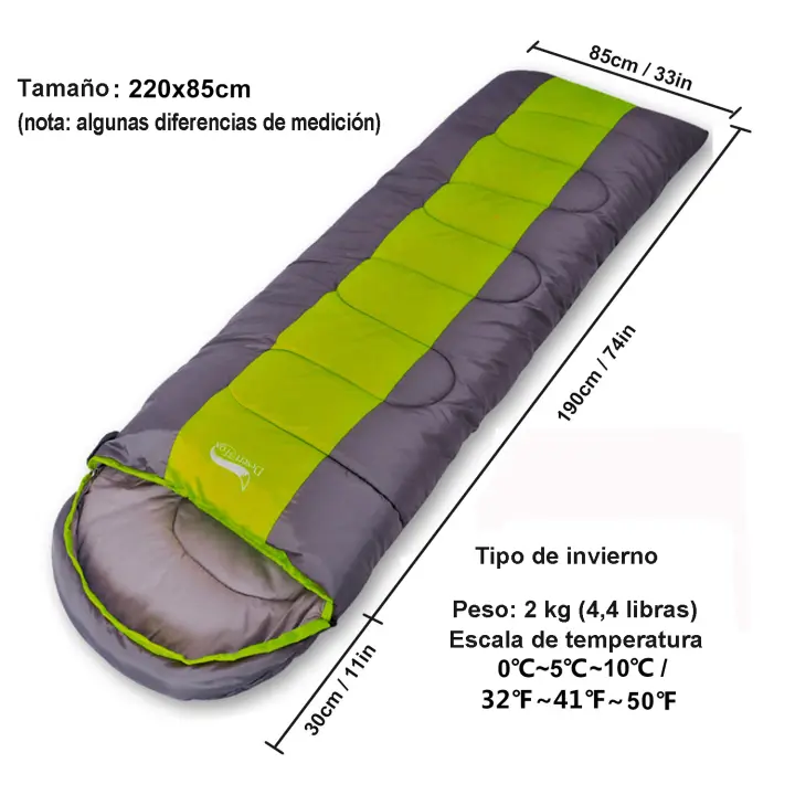 Desert & Fox-Saco de dormir Ligero para acampar, 4 alojamientos, sobre caliente y frío, Saco de dormir para mochilero, Viajes al Aire Libre, senderismo - 1