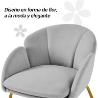 Terciopelo Sillon para Dormitorio Silla para Comedor Cocina Pata Metal Silla Sala de Estar Rosa Claro - details 50