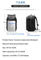 Mochila de Viaje para Hombres Capacidad Extra Grande 17 Pulgadas Paquete Comprimido de Vacío - details 13