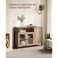 Muebles para Sala de Estar 3 Puertas Estilo Casa Campo Marrón Roble y Negro Tinta - details 8