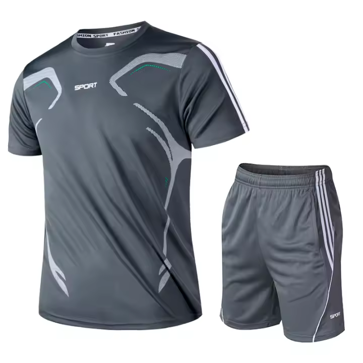Ropa deportiva de verano de los hombres de fitness camiseta de manga corta ropa de secado rápido de los hombres corriendo suelta ropa deportiva casual - 1