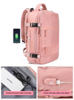 Bolsa de gimnasio USB de 17 pulgadas para mujer, mochila seca y húmeda, mochila de nailon para mujer, bolso de hombro para estudiante, mochila escolar para computadora portátil - details 14