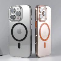 Para Magsafe funda de teléfono transparente para iPhone 16 15 14 13 Pro Max Plus 16e transparente magnético inalámbrico antiarañazos cubierta de PC - details 0