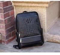 Mochila de negocios de cuero genuino de los hombres, mochila de piel de vaca de capa superior - details 12