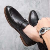 Nuevo producto Creatividad 2025 Moda y ocio Zapatos de vestir Oxford de cuero genuino para hombres Suelas hechas a mano - details 11