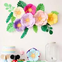 Flores artificiales de papel gigante para decoración del hogar, rosas para boda, fiesta de cumpleaños, telón de fondo, manualidades de papel para guardería - details 0