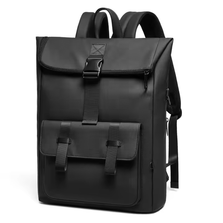 Mochila informal con cremallera para hombre y mujer, morral de viaje con carga USB, ideal para ordenador portátil de oficina y negocios - 1