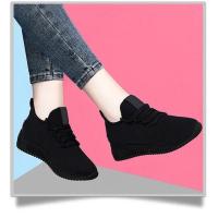 Zapatillas de plataforma antideslizantes transpirables para mujer, zapatos informales coreanos para correr, zapatillas negras - details 4