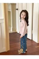 Pantalones para niños 2025, Otoño Invierno, nuevos pantalones vaqueros con estampado coreano con lazos para niña, pantalones vaqueros rectos - details 11