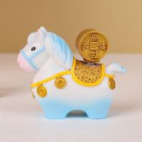 Adornos de caballo del zodiaco Kawaii, estatua de caballo de dibujos animados de resina giratoria hecha a mano, mascota del caballo, año del caballo - details 9