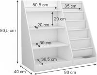 Estantería Infantil Conny, Blanco, 90 x 80.5 cm con estantes grandes - details 2
