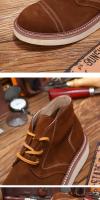 Botas de cuero de alta gama para hombre, zapatos altos de cuero esmerilado de piel de vaca pura - details 15