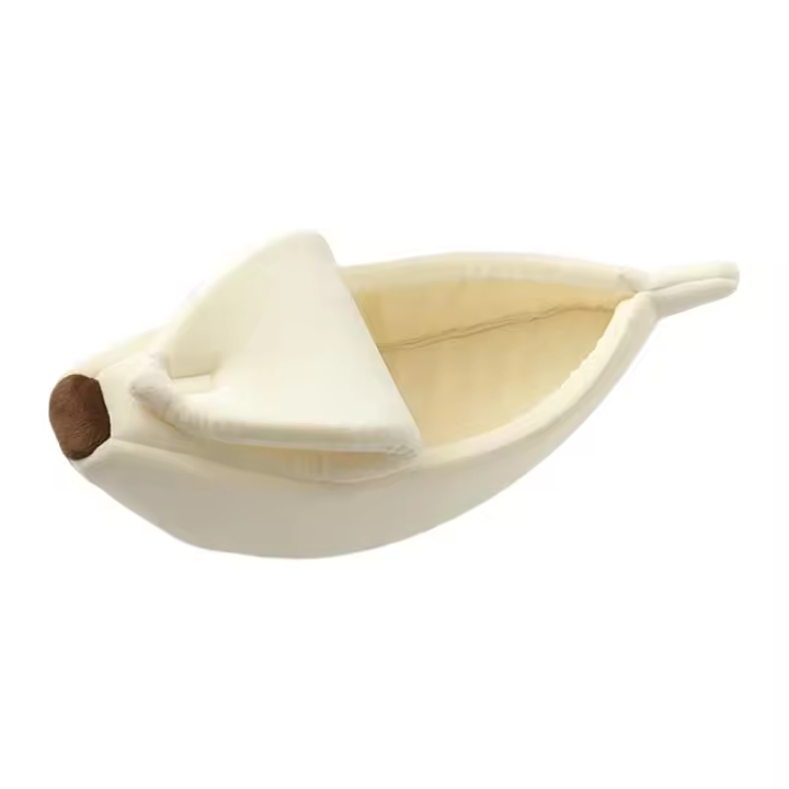 Camas para gatos con forma de plátano para interiores, cama para gatos con comodidad para dormir profundamente en invierno, productos creativos para mascotas, camas para perros y gatos pequeños - 1