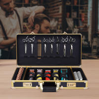 Maleta de peluquero Estuche de transporte Cortadoras Recortadoras Caja de almacenamiento de herramientas Cofre de peluquero 550x270x100 mm / 21.65x10.63 x3.94 pulgadas con bloqueo numérico de seguridad de 3 dígitos - details 0