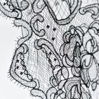 Encaje de Borde Hueco para DIY Accesorios de Vestimenta y Decoración Material de Tela de Malla Tipo de Poliéster Color Negro - details 0