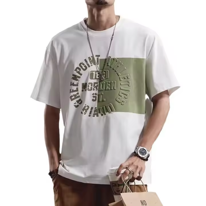 Camiseta de Verano 2024 para Hombres Manga Corta de Punto de Tres Dimensiones Personalizado - 1