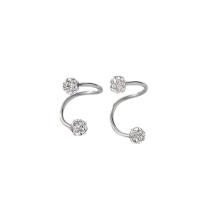 Pendientes elegantes decorados con diamantes de imitación para mujer, exquisitos pendientes de moda, joyería de moda para mujer para decoración de fiestas y ropa diaria - details 0