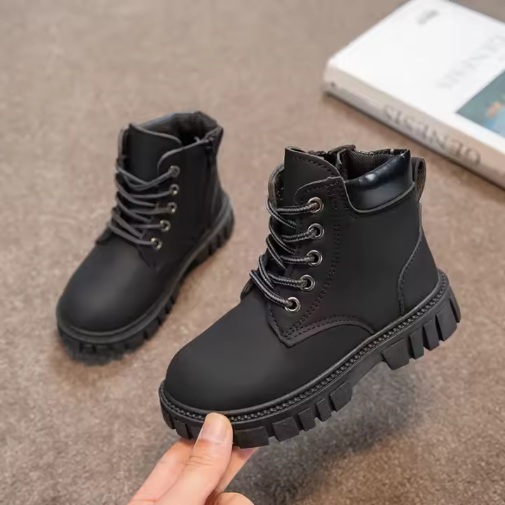 Botas Cortas De Cuero Para Niños Y Niñas Comodidad Deportiva Casual Antideslizante - 1