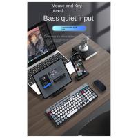 Teclado y ratón redondos inalámbricos con Bluetooth, adecuado para tabletas y portátiles, negro - details 6