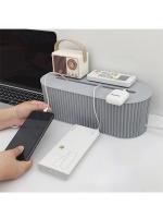 Caja de almacenamiento de cables con tapa para oficina, organizador de cables de alta capacidad, caja de gestión de cables de escritorio que ahorra espacio, 1 ud. - details 1