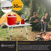 Mesa Plegable para Acampar, Mesa de Camping con Marco de Aluminio, Tablero Enrollable, Mesa Plegable con Ajuste de Altura Incl. Bolsa de Transporte con Correa, 120 x 70cm - bis 30 kg - details 5