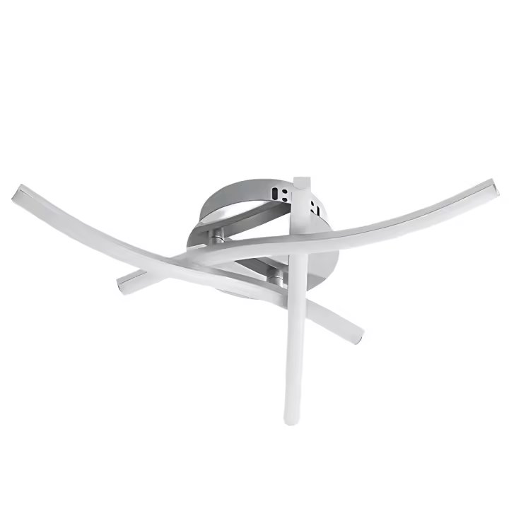 Plafón LED onda tres puntas 18W -GOECO-Tira aluminio plata 36cm  - 1