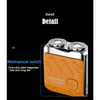 Mini afeitadora en movimiento, Afeitadora eléctrica portátil para hombres, afeitado en seco, USB-C, IPX7 impermeable fácil limpieza, indicador de batería - details 2