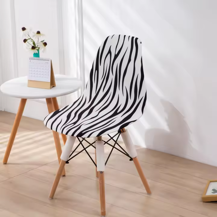 Funda para silla de concha, fundas elásticas estampadas para asientos de comedor, funda elástica para silla sin brazos, fundas extraíbles para muebles, banquete, Hotel - 1
