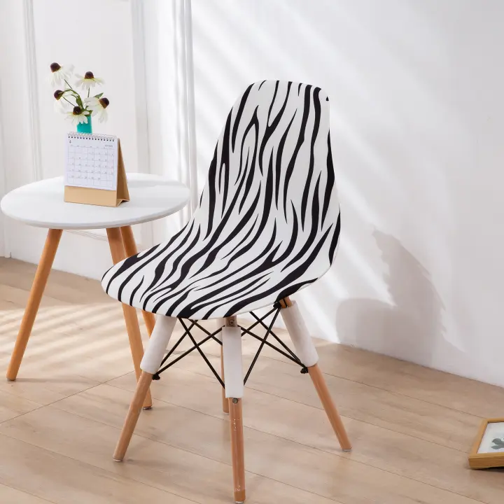 Funda para silla de concha, fundas elásticas estampadas para asientos de comedor, funda elástica para silla sin brazos, fundas extraíbles para muebles, banquete, Hotel - 1