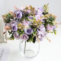 Hermosos Rosas de Otoño Flores Artificiales de Seda Peonia Hidragenea Ramo de Novia Grande para Boda y Fiesta en Casa DIY - details 1