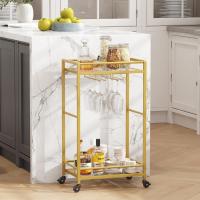Carrito Auxiliar de 3 Niveles,Carrito de Servicio de té con Ruedas con Bloqueo,Carrito de Cocina y Alcohol para Comedor y Sala de Estar,43,2 x 30 x 81,5 cm, Marrón rústico - details 23