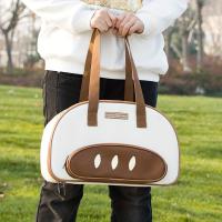 Mochila transportadora portátil para perros y gatos pequeños, diseño con forma de tostada con función de salida de cabeza, Material de poliéster con cremallera - details 4