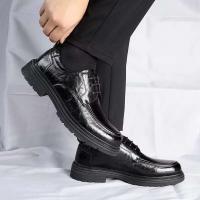 Nuevos zapatos formales informales de suela gruesa cómodos con cordones, vestido de oficina, zapatos de cuero de Pu para hombres - details 2